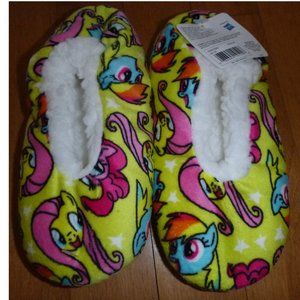Girls MY LITTLE PONY Fuzzy Babba Slipper Socks Size S/M 8-13 M/L 1-4 Rainbow NWT